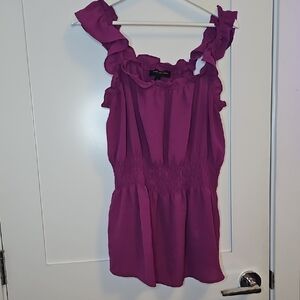 Lane Bryant Magenta Ruffled Blouse